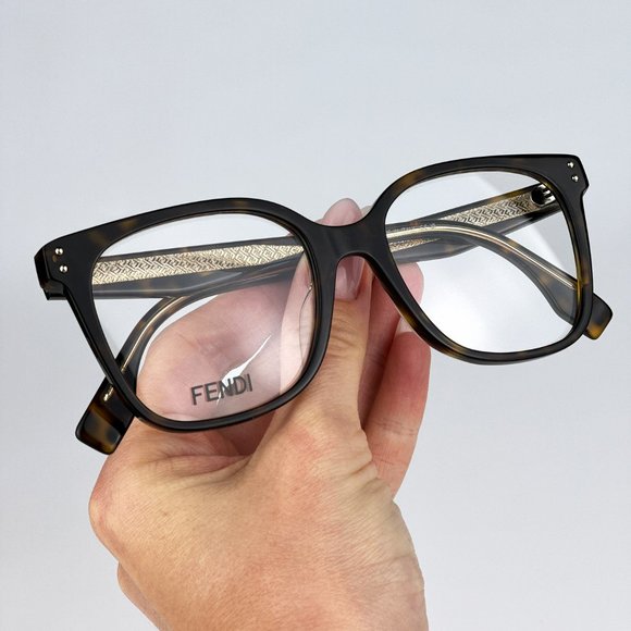 Fendi FE50004I 052 Eyeglasses Havana Square Women FE 50004I - Picture 4 of 13